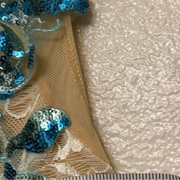 A Wish come true Dance costume aqua blue pleated sequin V1854Y Fidelity Adult MA - Picture 10 of 15
